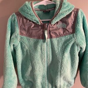 Girls The North Face teal fleece jacket 4T
